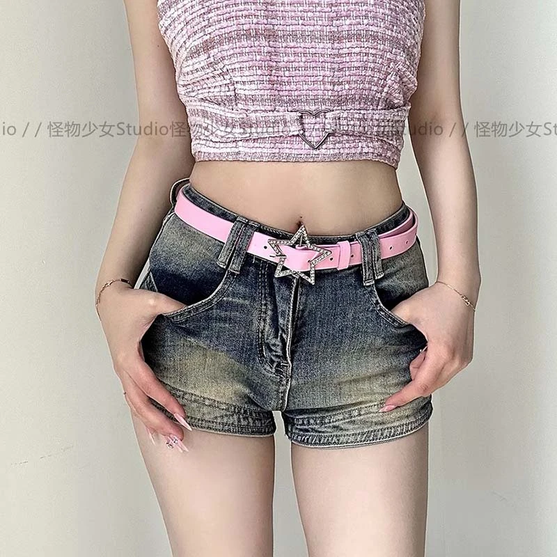 新款ins星星水钻千禧辣妹涉谷皮带时尚百搭女牛仔裤装饰腰带腰封