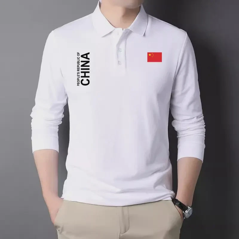 中国队CHINA男女运动翻领POLO衫男女春秋季休闲宽松长袖打底衫