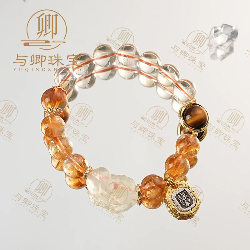 【富春江】与卿珠宝 9mm黄塔晶➕黄水晶➕10mm虎眼石➕扎吉拉姆财富款