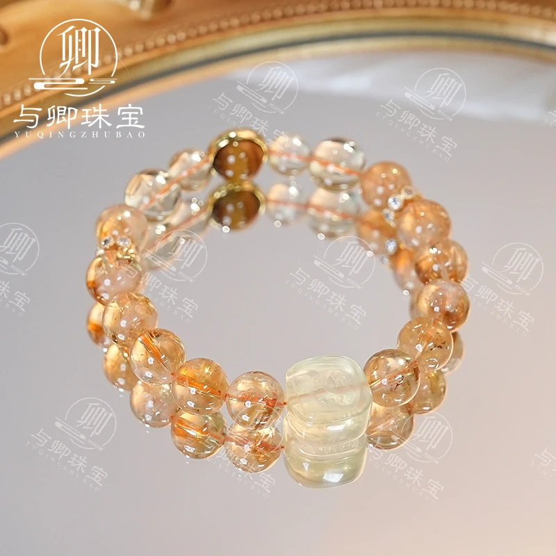 【富九州】与卿珠宝 黄塔晶➕柠檬晶➕虎眼石➕扎吉拉姆10mm