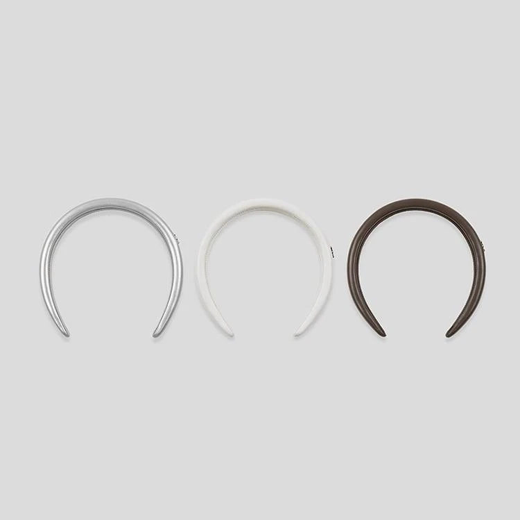 GB 米白/棕色 复古金属徽标泡泡发箍头箍