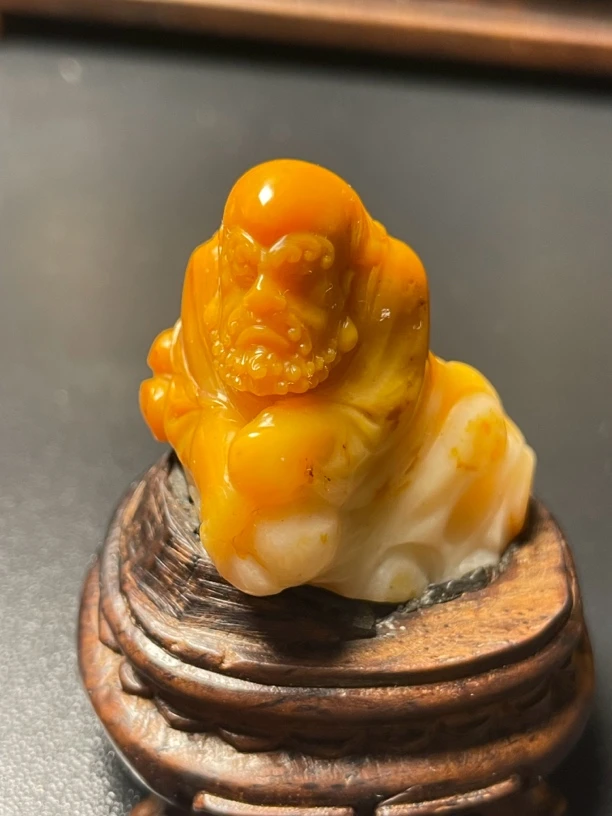 寿山石田黄石挂件吊件芙蓉石印石连章手把件