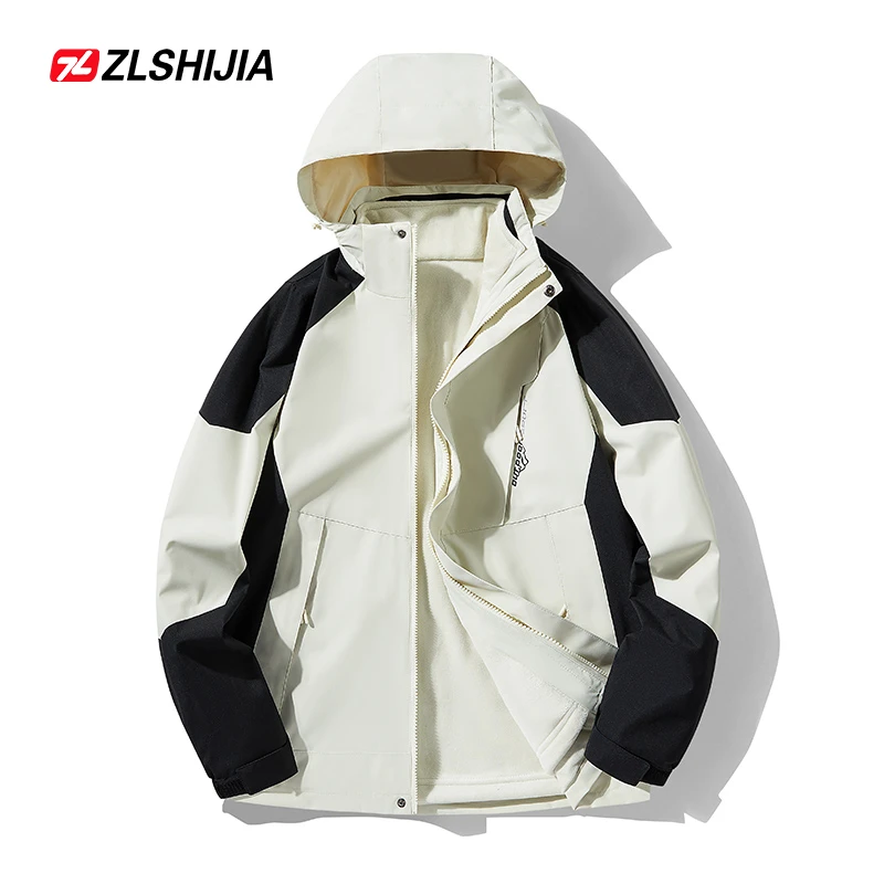 Z·L·SHIJIA/战狼世家冲锋夹克衣女三合一可拆卸防风防水冬外套男