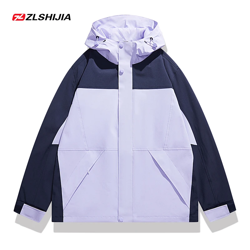 战狼世家户外三防冲锋夹克男女2023年新款防风防水拼色外套