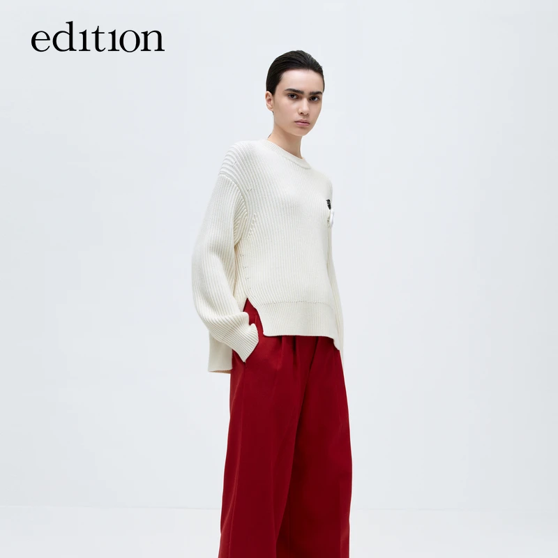 【商场同款】edition侧开衩纯羊毛套头毛衣#EBC4SWT030