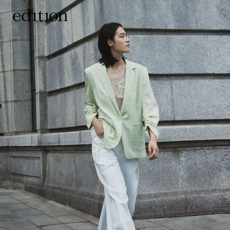 【赵老板专属】edition桑蚕丝提花休闲百搭西装外套#EBC2BLA011