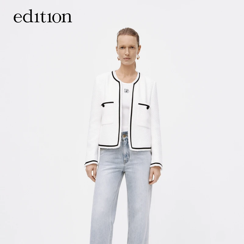 【赵老板专属】edition小香风撞色边短款绅士外套#EBC3COTT09