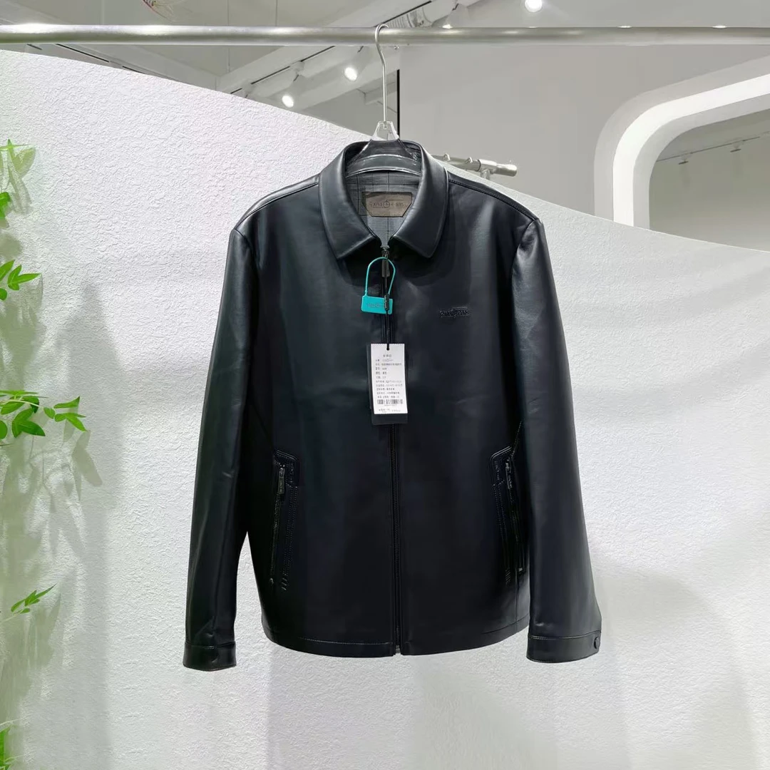 金*来商务男装经典男士绵羊皮革皮衣简约6606-6608