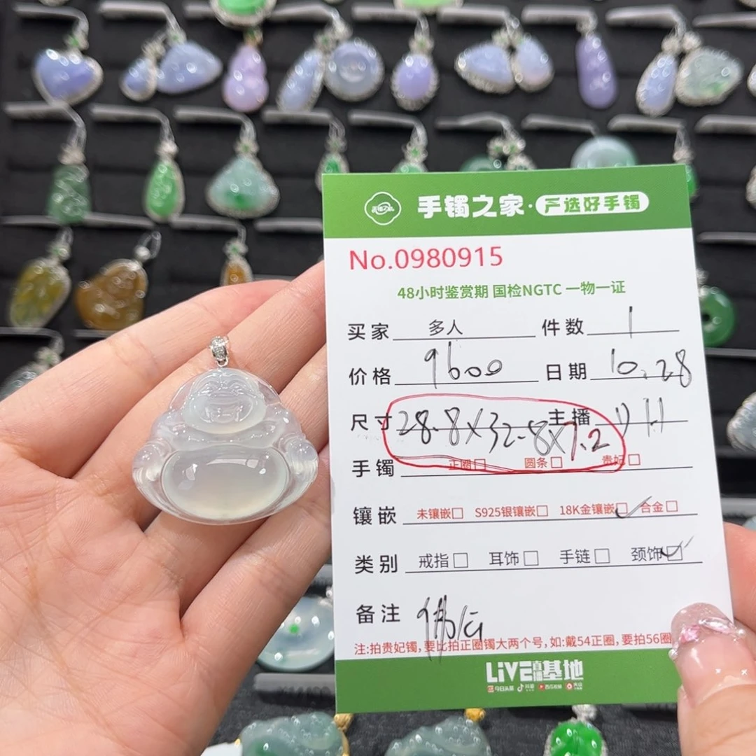 【闪购商品】翡翠颈饰18K金镶嵌多人