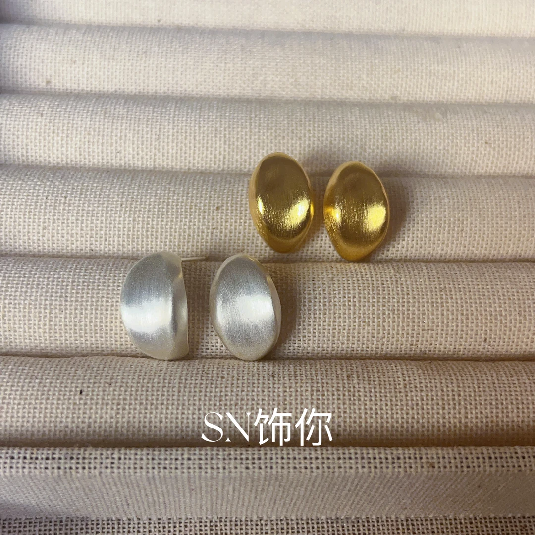 铜合金耳饰 SN073/拉丝耳钉复古气质简约时尚轻奢耳饰