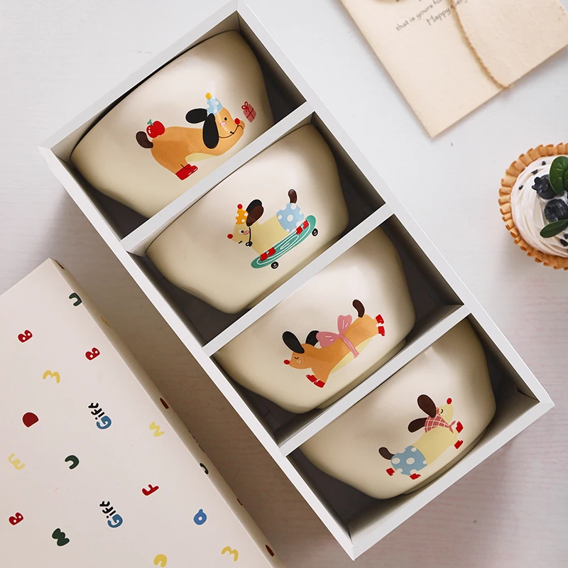 【AMK】滑板小狗2024新款吃饭碗高颜值米饭碗餐具家用个人专用碗