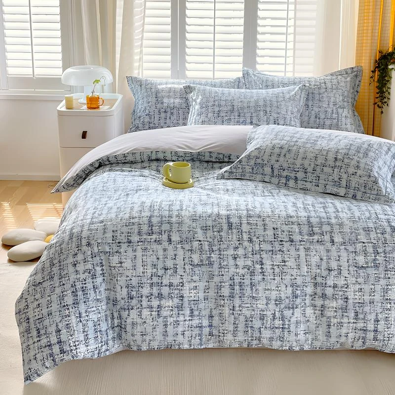 铂金全棉四件套高支高密100棉斜纹面料1.8米床纯棉套件家用床笠款