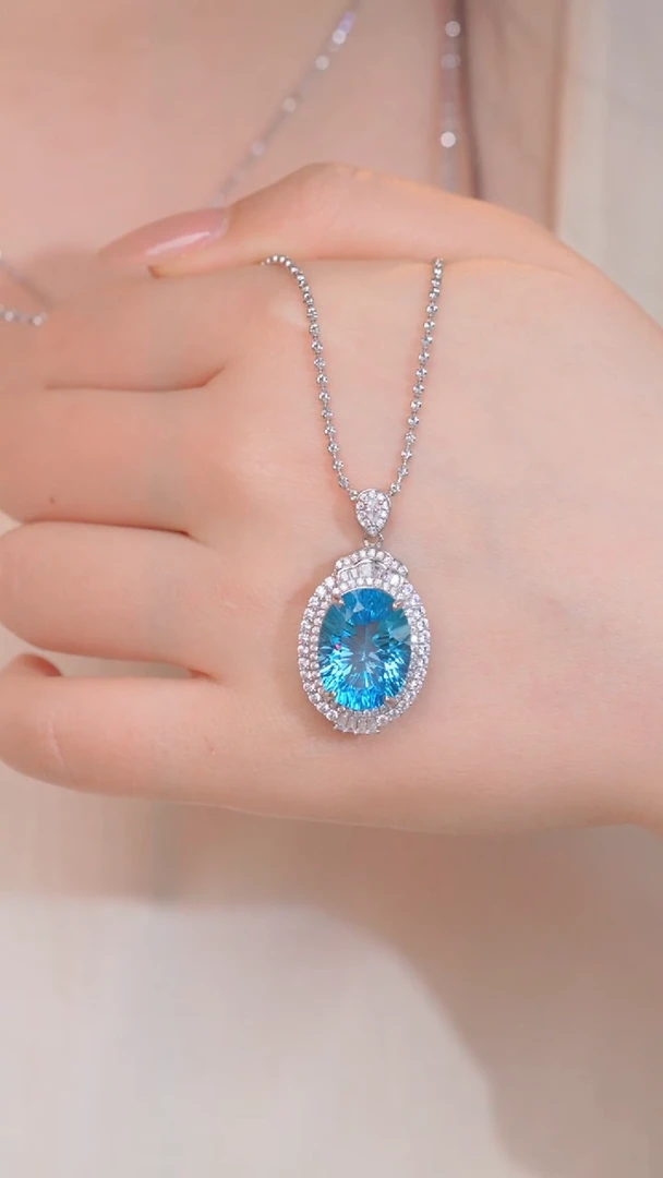 【闪购商品】托帕石吊坠不含链银S925镶嵌@@P6898