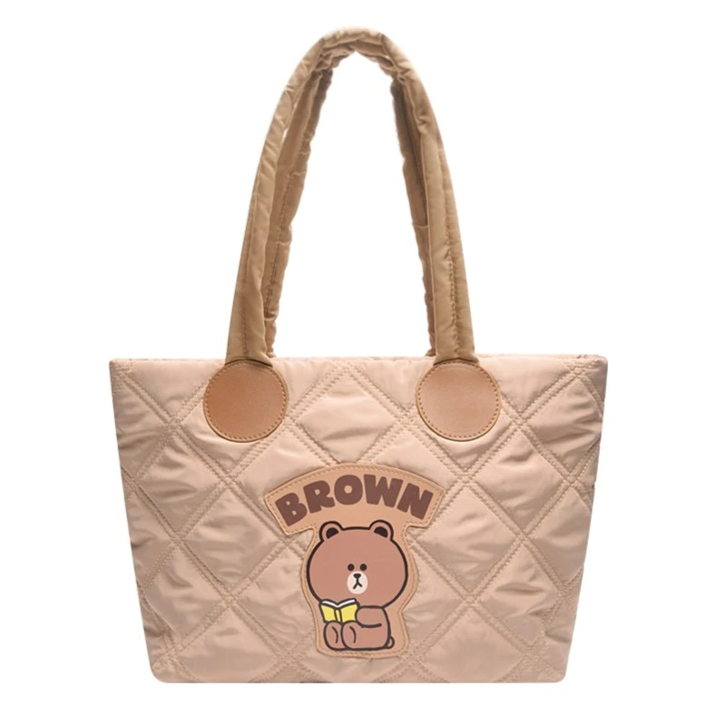 阪织屋 玩具总动员系列草莓熊绗缝包通勤旅行大容量休闲卡通