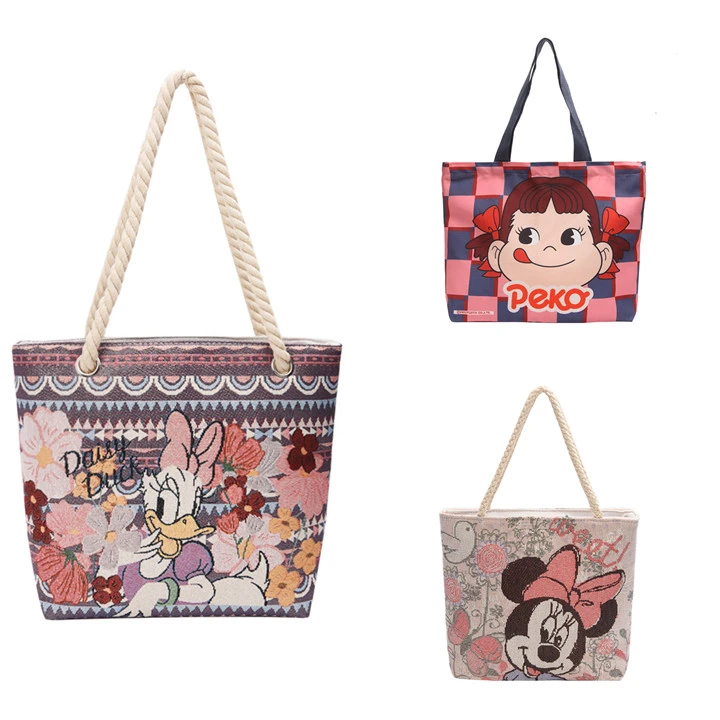 阪织屋迪士尼系列联名款托特包刺绣包手提包休闲时尚文艺包简约