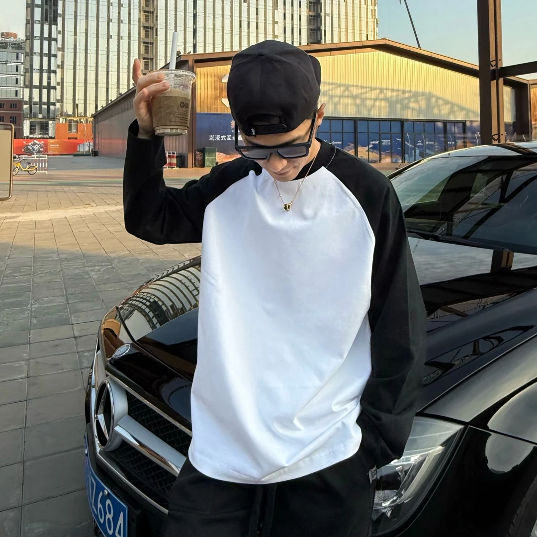 宽松【梵文字母插肩长袖】男女同款D28010