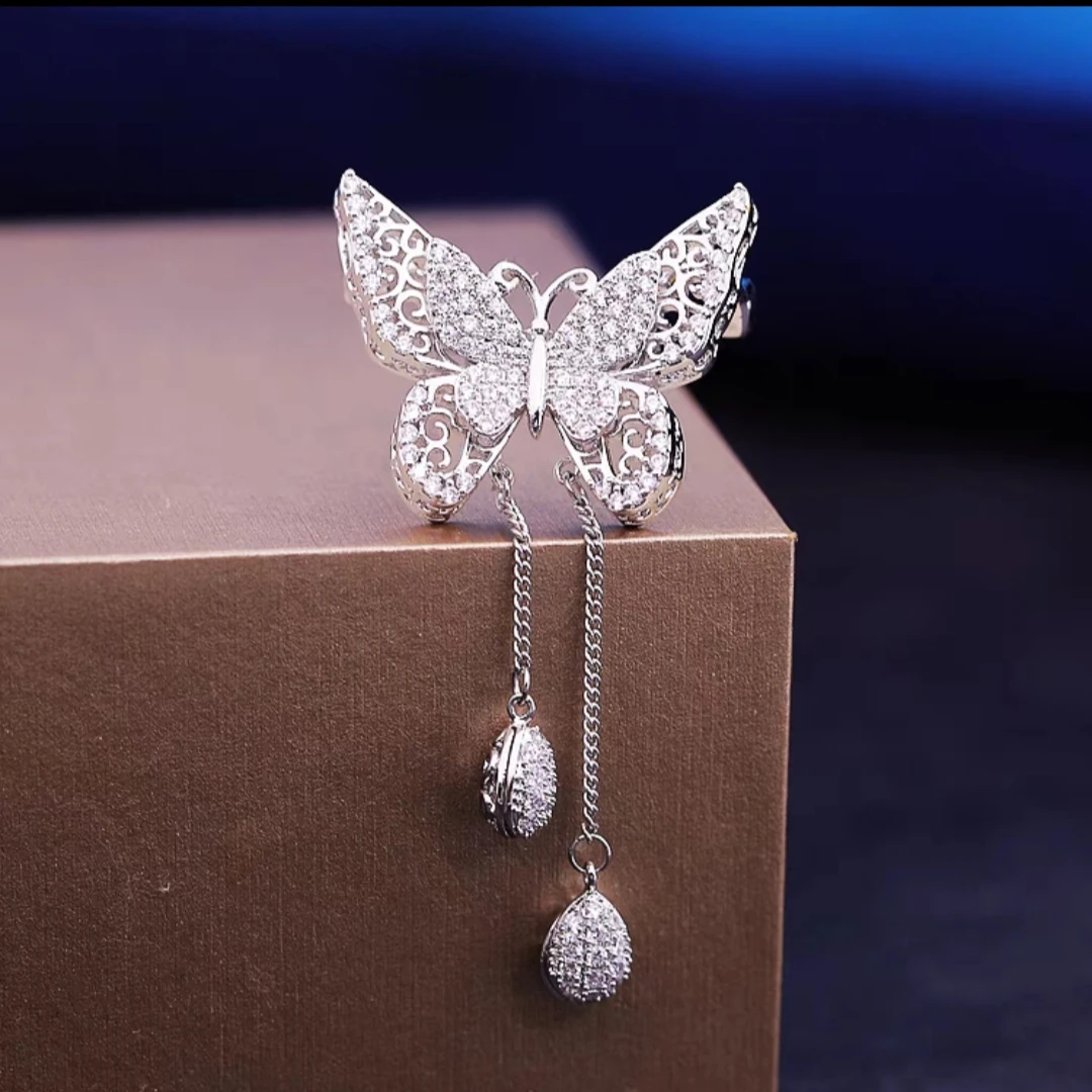 流苏蝴蝶胸针仙气时尚简约气质百搭西服大衣衬衫旗袍礼服等配饰