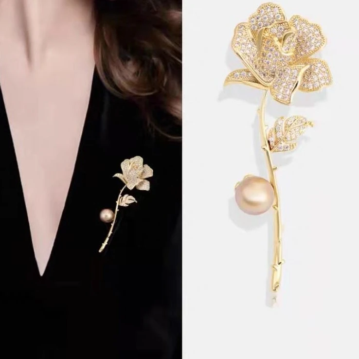 金色玫瑰花胸针轻奢简约大方百搭大衣西服毛衣裙子晚礼服等配饰