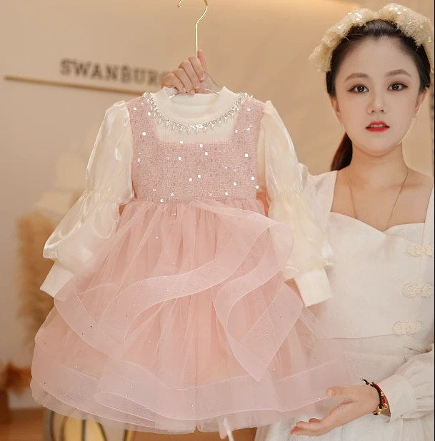 【Y.k8518】2024新款女童洋气礼服重工公主裙设计师款气质连衣裙