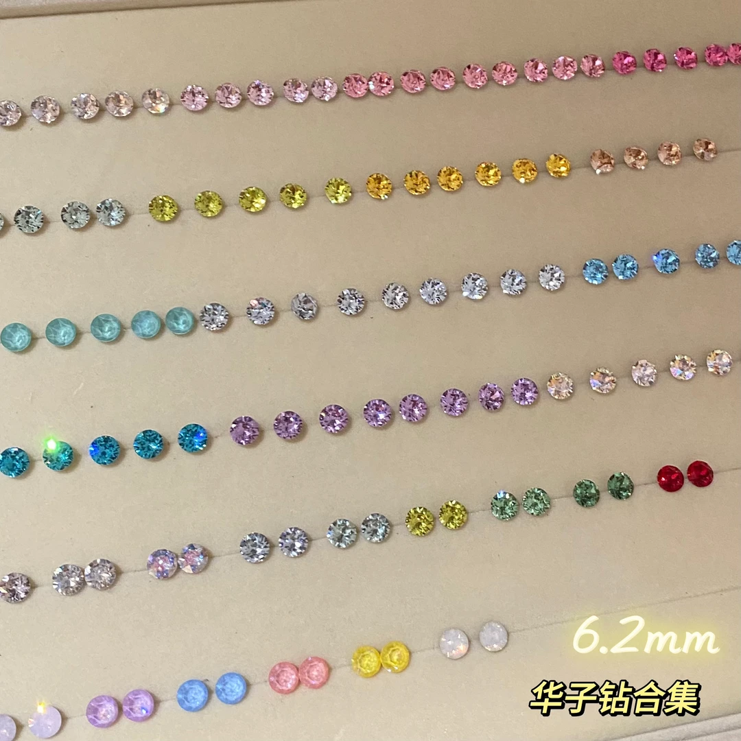 钛钢合成锆石耳饰 6.2mm华子钻超闪耳骨钉耳蜗钛钢0.8mm杆粗耳钉