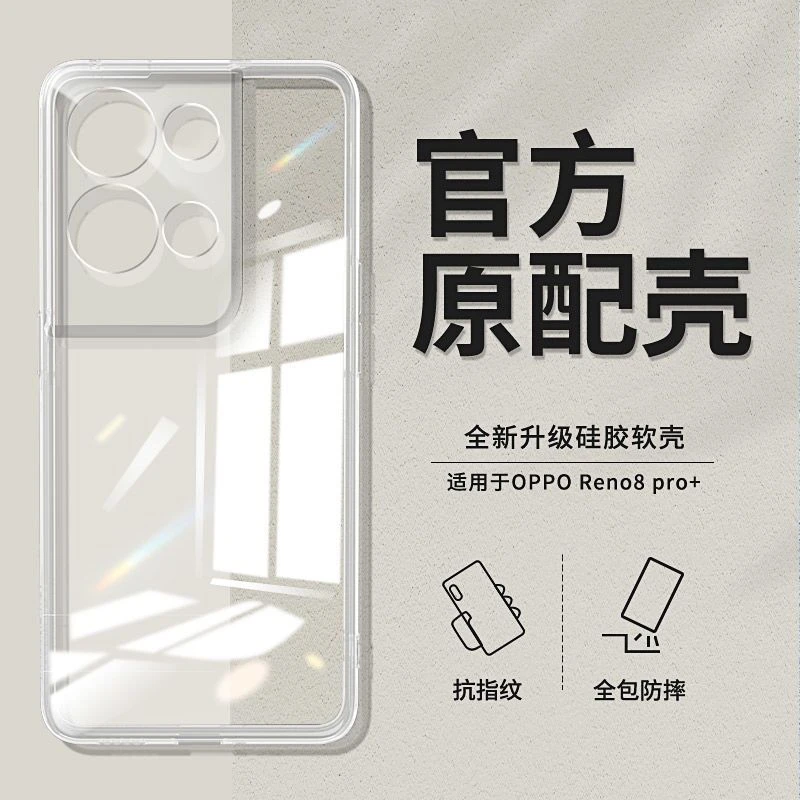 适用OPPOreno8手机壳全包8pro透明硅胶8pro+软外壳超薄直边保护套