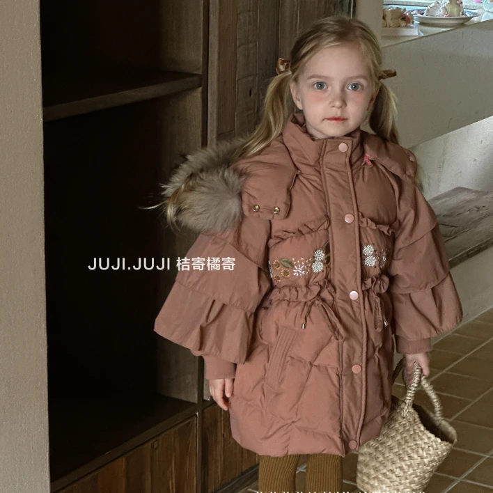 juji•橘寄锦上添花女童洋气羽绒服D8107冬季加厚