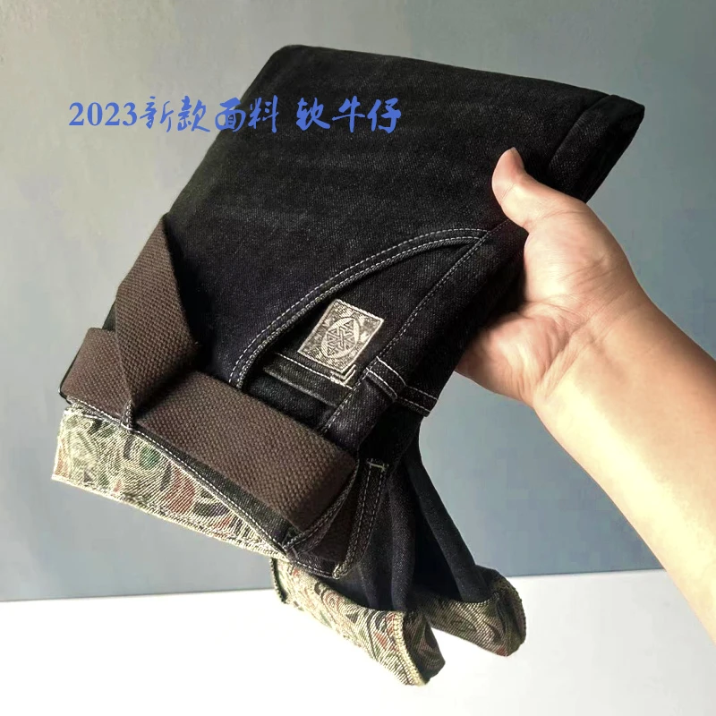 美拉德牛仔裤男高端刺绣修身潮流秋季水洗弹力百搭小直筒长裤