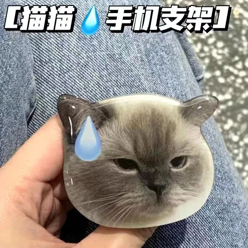 小红书同款猫猫气囊支架可伸缩可爱卡通萌物无语滴汗桌面ins异型