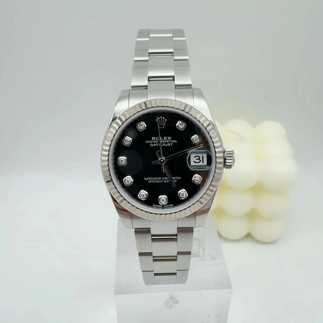 99新 Rolex/劳力士 日志型178274 表径31mm 黑色盘面钻刻  单表