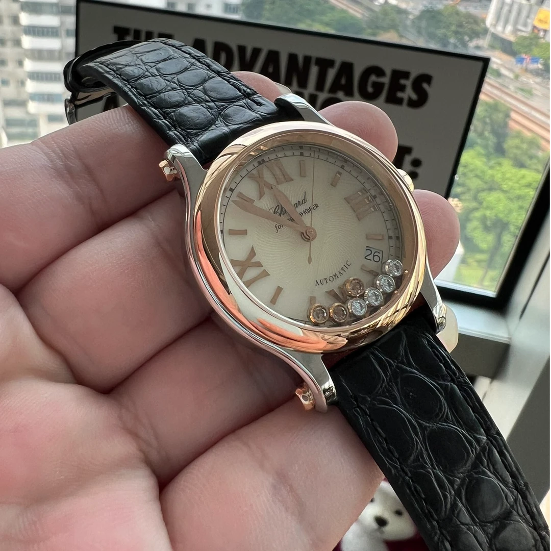 99新 Chopard/萧邦 快乐钻系列278559女表 7颗活动钻石 公价94000