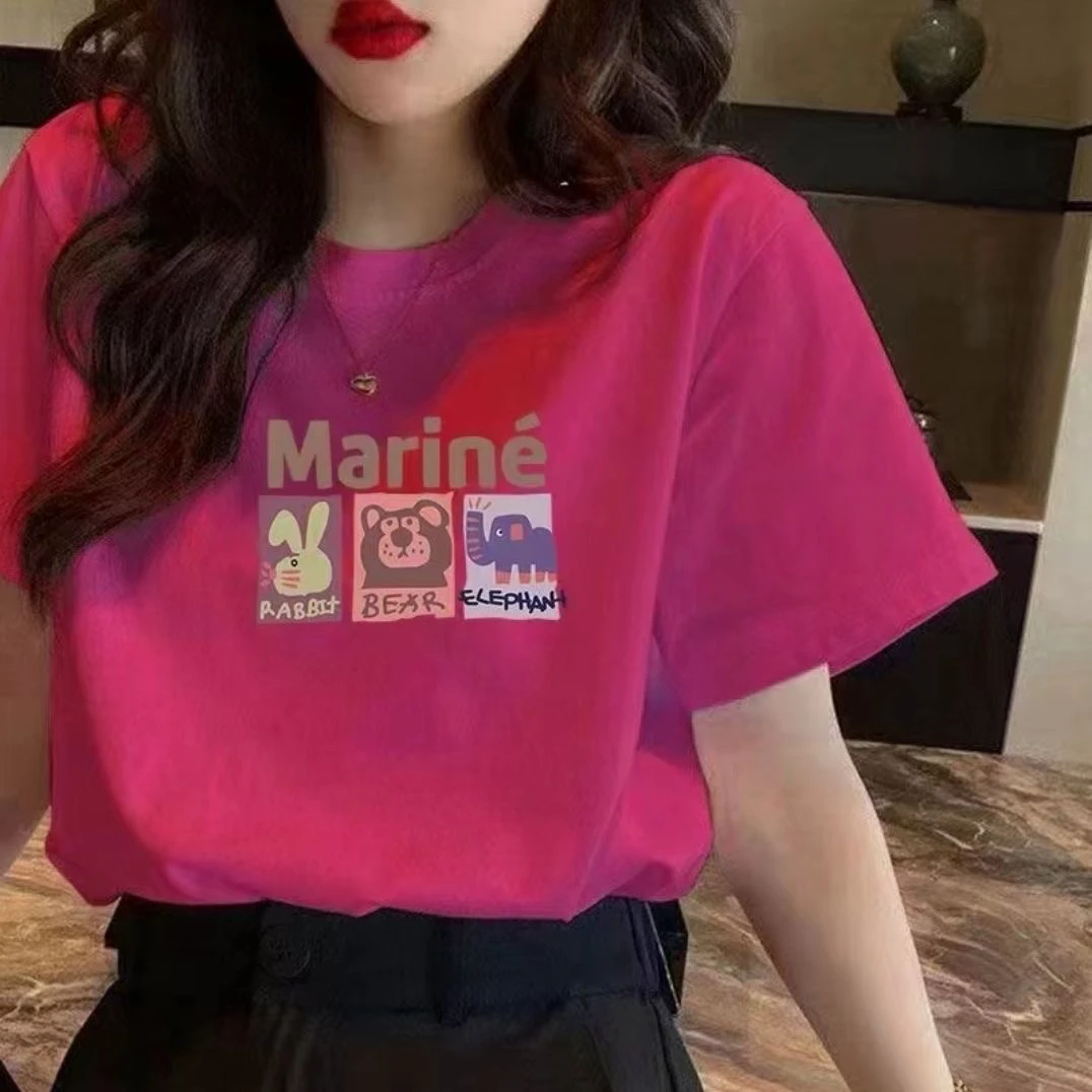 新款卡通款 小个子2024新款纯棉短袖女款上衣t恤半袖