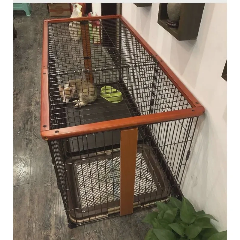 上新北欧风木质大号带厕所猫笼子单层别墅 大型猫舍狗狗猫咪笼子