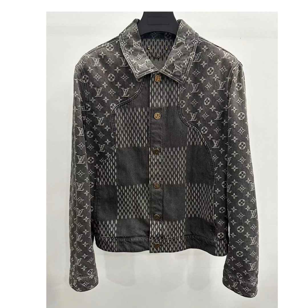 LouisVuitton/路易威登nigo联名款系列老花满印拼接牛仔外套