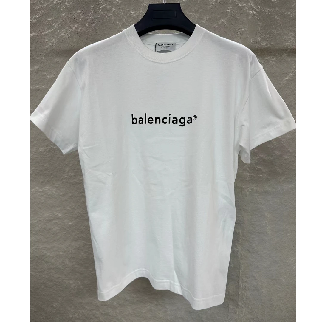全新未使用 Balenciaga/巴黎世家 字母logo印花宽松短袖T恤  XS