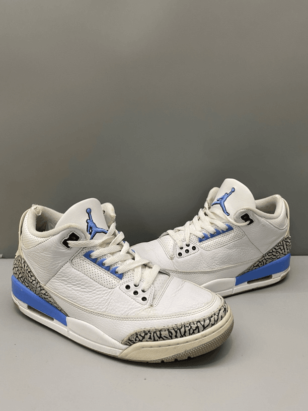 44码 耐克 aj3 中帮 复古篮球鞋 北卡蓝