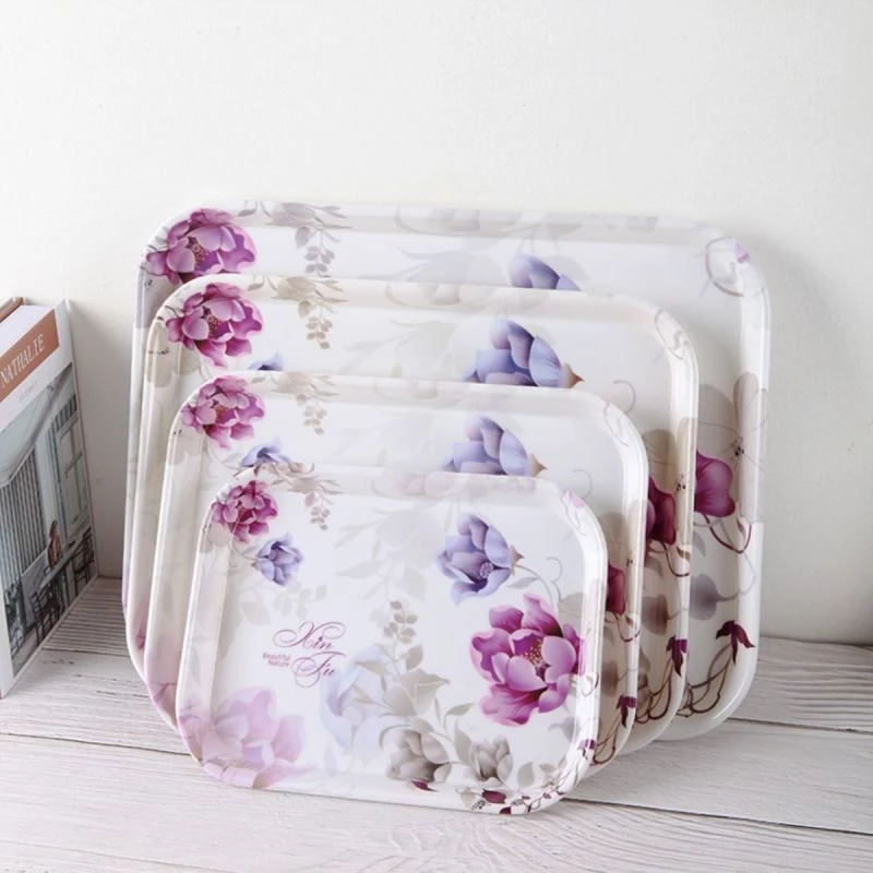 长方形密胺托盘欧式家用水杯茶盘托盘餐具盘水果盘蛋糕盘用餐盘