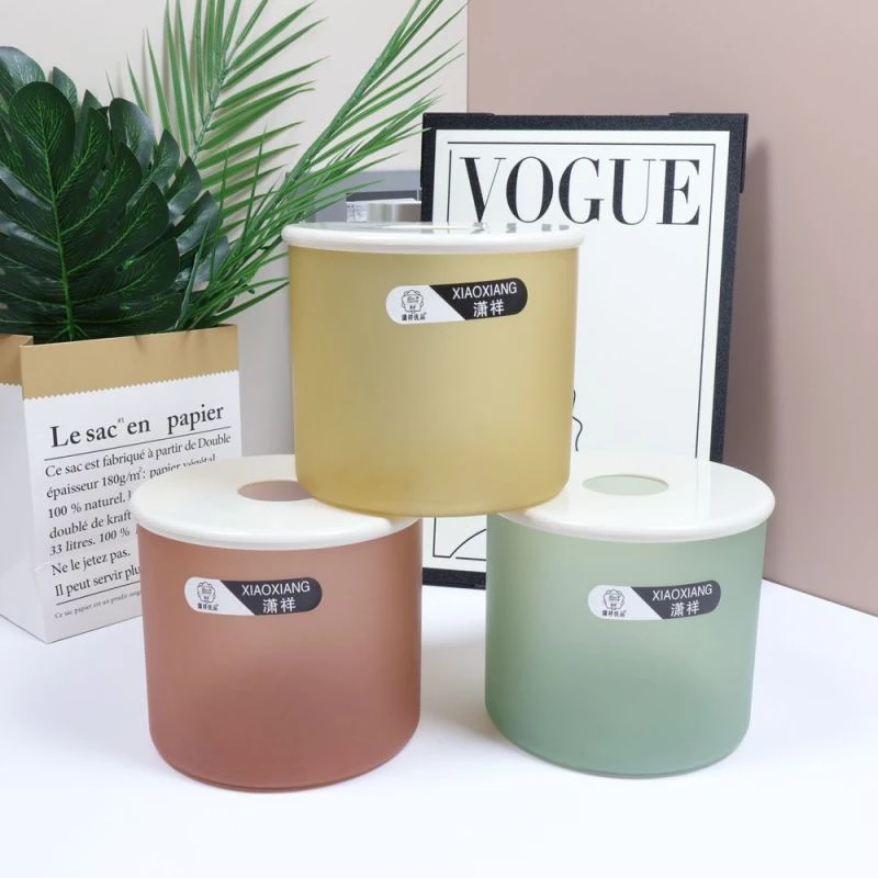 纸巾筒圆筒纸巾盒餐厅桌面茶几卷纸盒家用客厅卷纸桶塑料加厚圆形