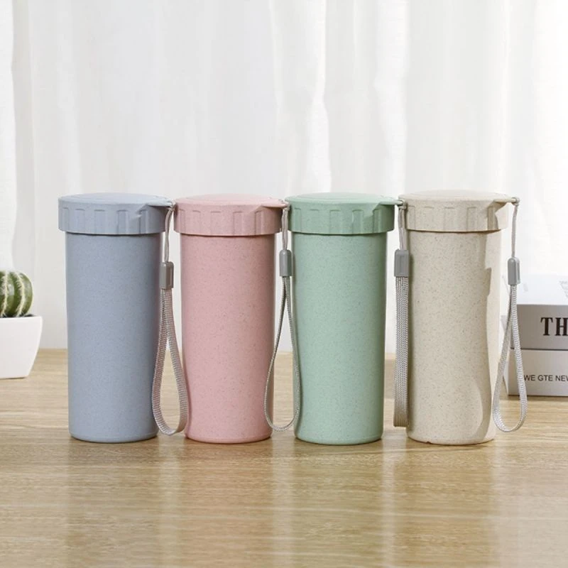 可印logo小麦秸秆随手水杯杯便携防漏随身创意简约杯子