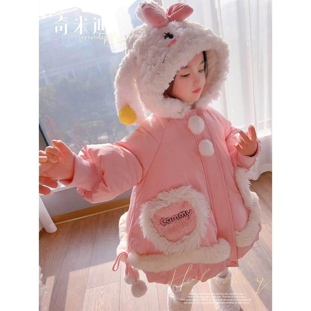 现货【Mikko家族】奇米迪女童冬季卡通可爱保暖羽绒服48590