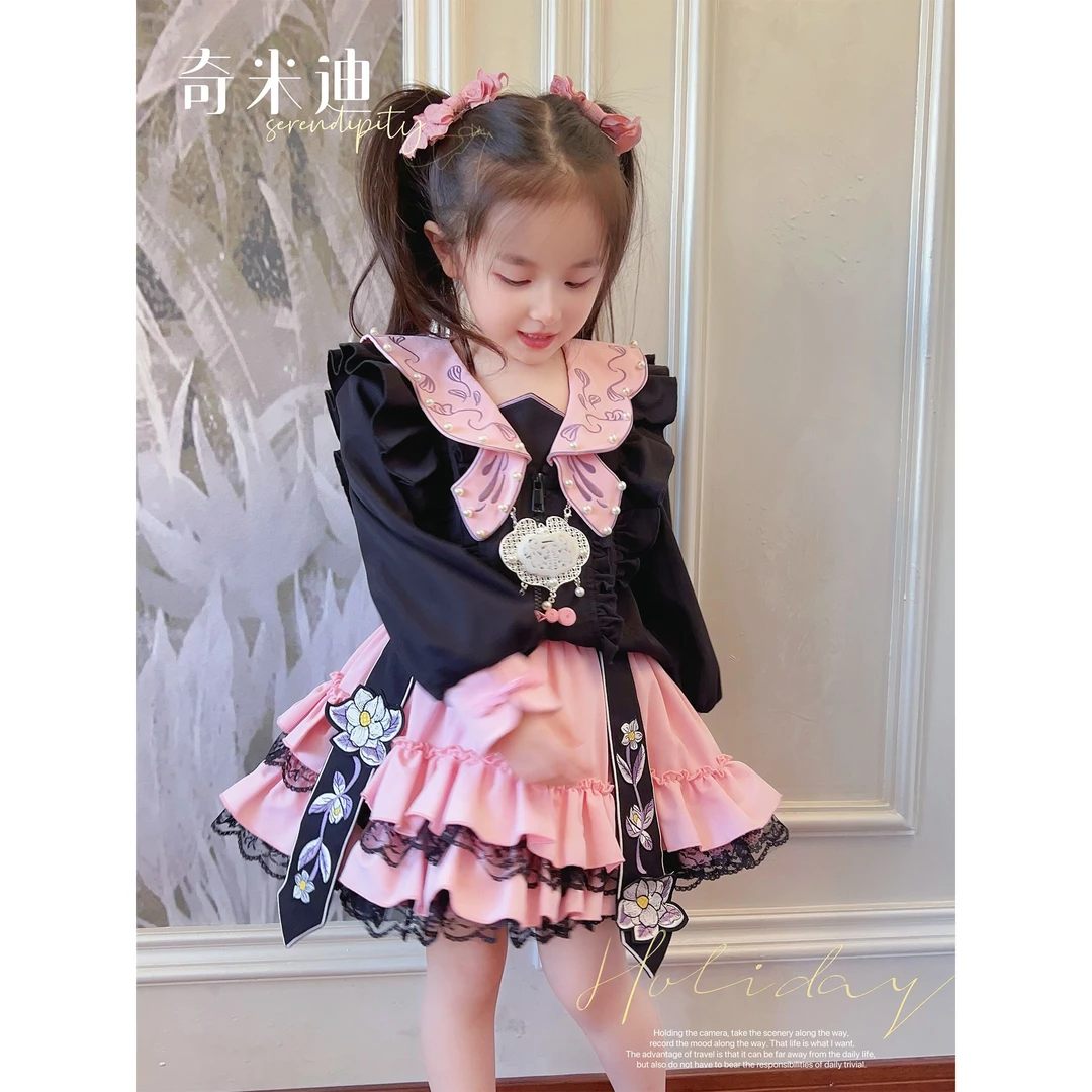 【现货】奇米迪定制女童套装裙加绒洋气秋装新款儿童童装31397