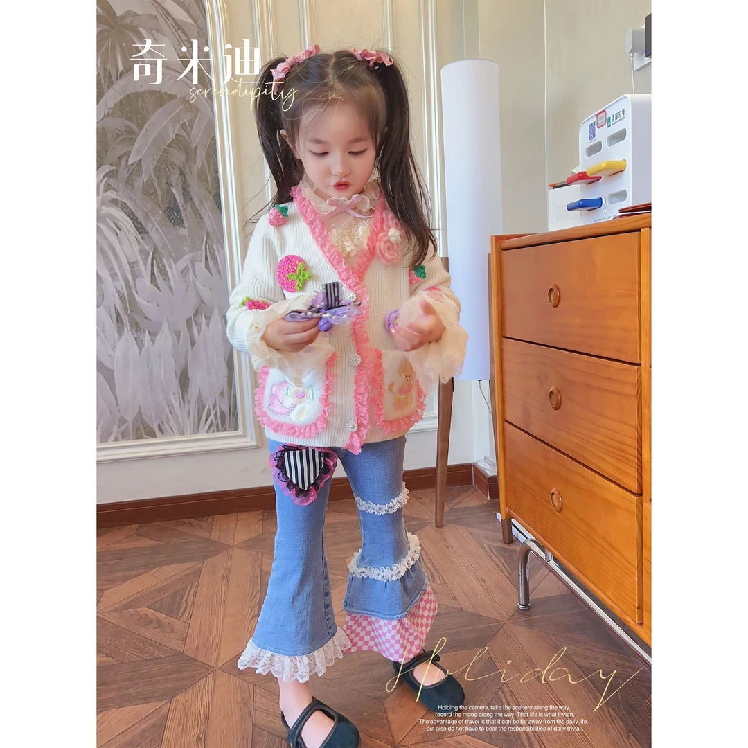 【现货】奇米迪女童公主毛衣外套加厚秋冬新款洋气针织衫36509