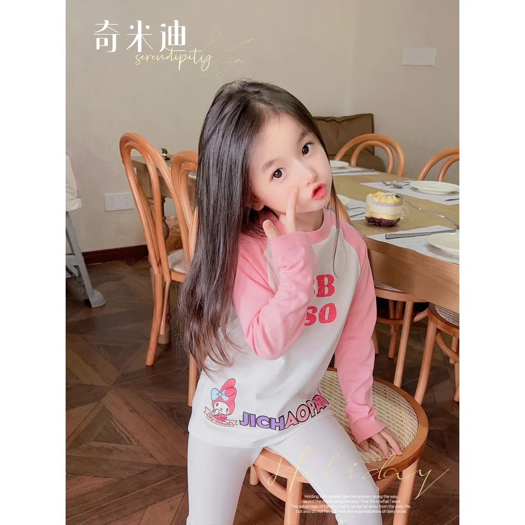 【现货】奇米迪女童秋装卫衣洋气新款上衣儿童卡通长袖T恤31480