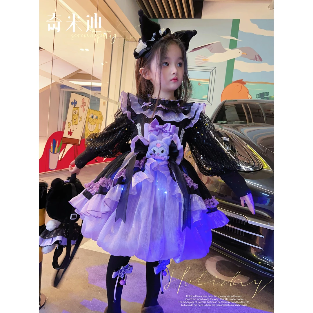 【库洛米】奇米迪女童公主裙背心裙套装2023秋冬洋气宝宝儿童34636