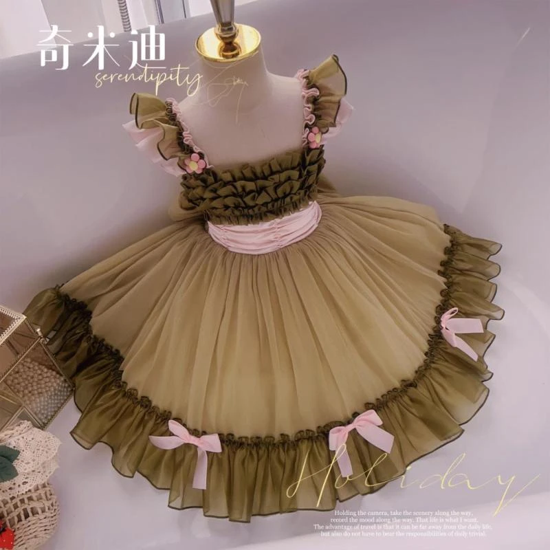现货【抹茶蛋糕】奇米迪女童公主裙夏洋气儿童背心裙24236