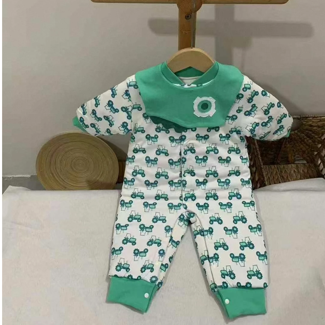 婴幼儿200克棉花闭裆连体衣印花婴童冬季