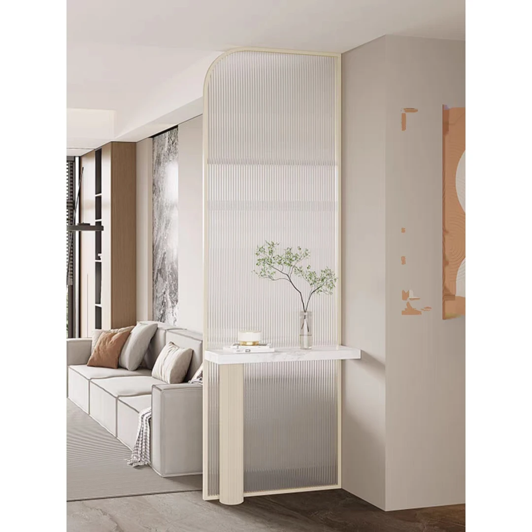 玄关屏风隔断家用空间奶油风进门2025入户遮挡半墙隔断新款新中式