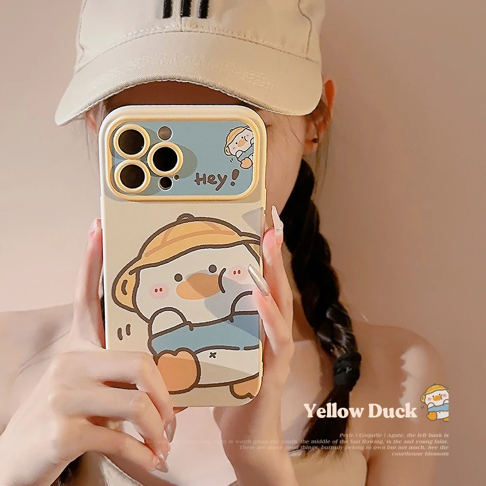 帽子鸭适用iphone14苹果手机壳13ProMax软萌可爱11硅胶12全包软套