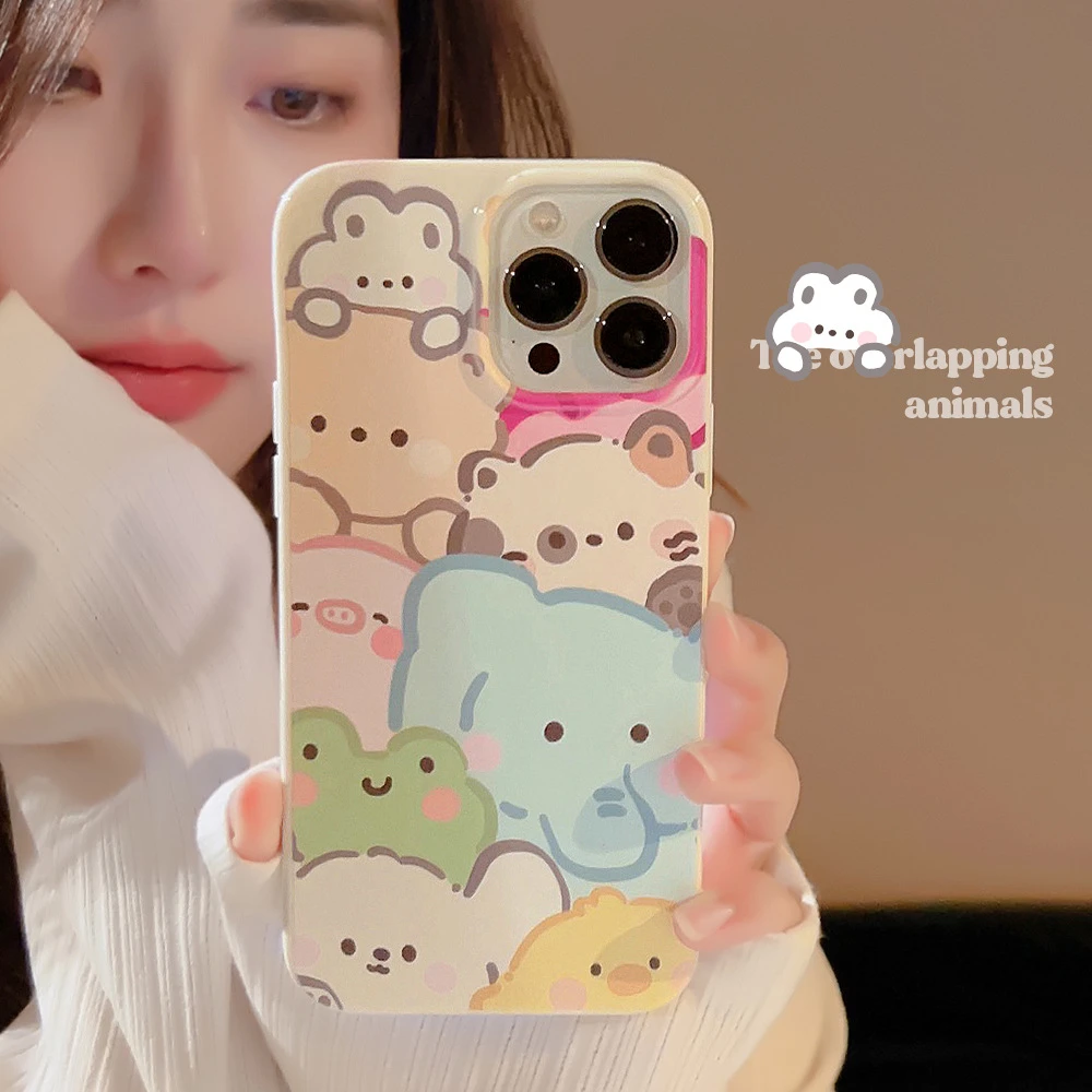 萌宠水彩画iPhone13苹果手机壳14promax适用12童趣卡通11保护套14
