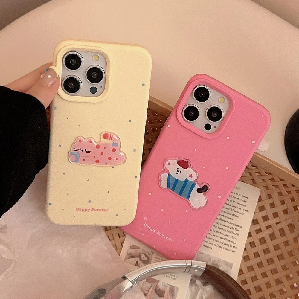 立体ins风手绳猫咪狗狗15pro max苹果16手机壳防摔iphone14适用13