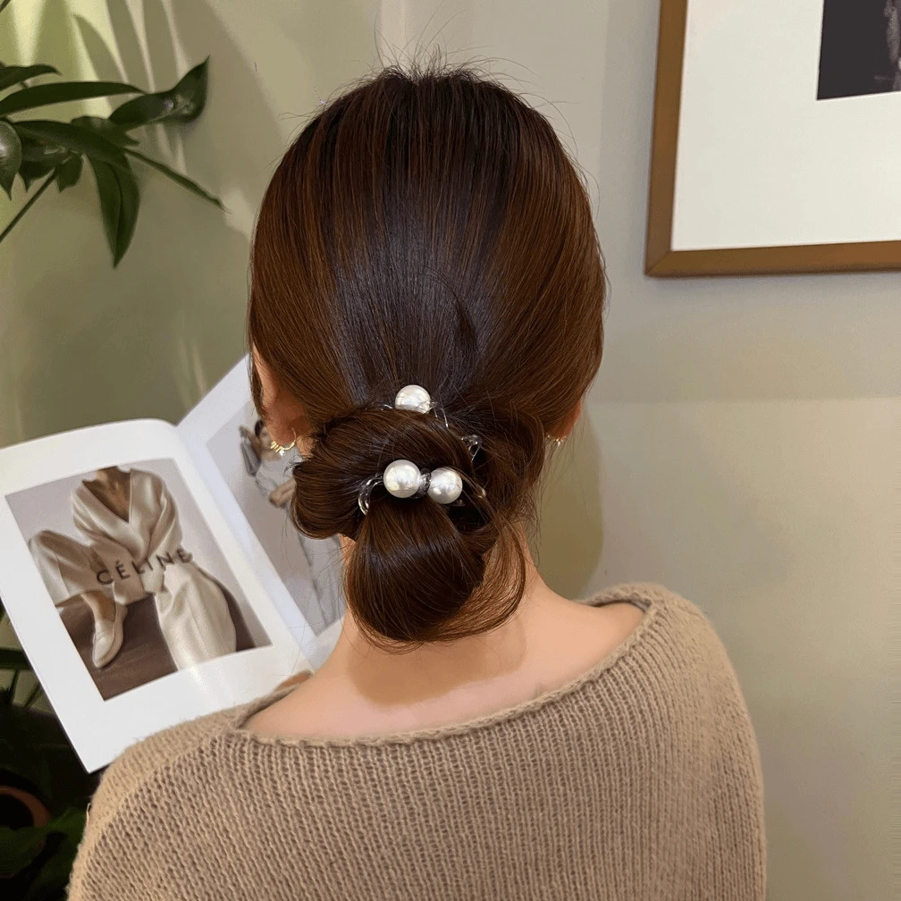 新款时尚珠珠电话线发圈头饰耐用皮筋女扎头发绳气质马尾头绳